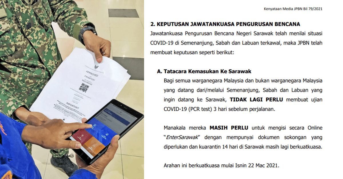 Tak Perlu Swab Sebelum Masuk, Ini Tatacara Dan Tips Terkini Memasuki Sarawak Yang Anda Perlu Tahu