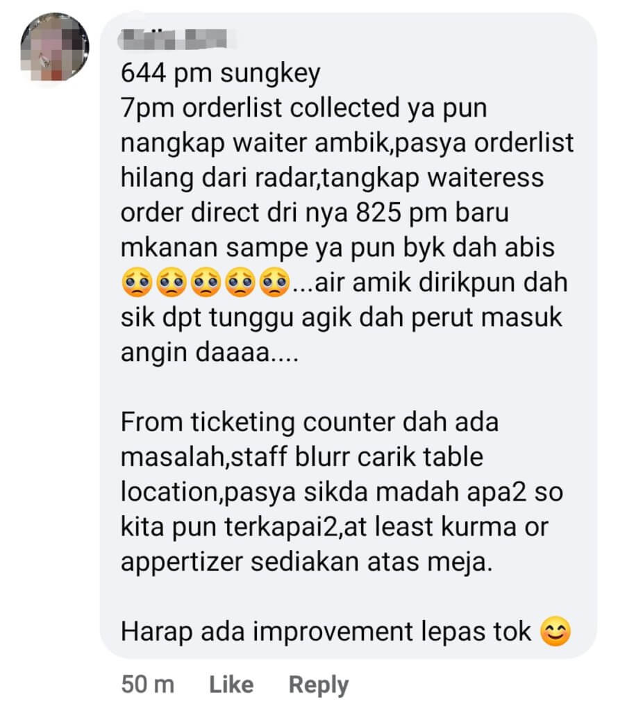 Tunggu Lebih 2 Jam, Netizen Bengang Servis Buruk Pakej Berbuka Pusat Konvensyen Di Kuching