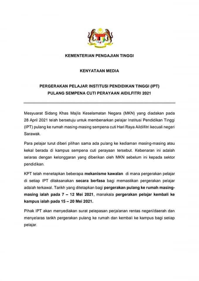 Anggap Keputusan Tak Adil, Pelajar IPT Lancar Petisyen Mansuhkan Pengecualian Pulang Untuk Sarawak
