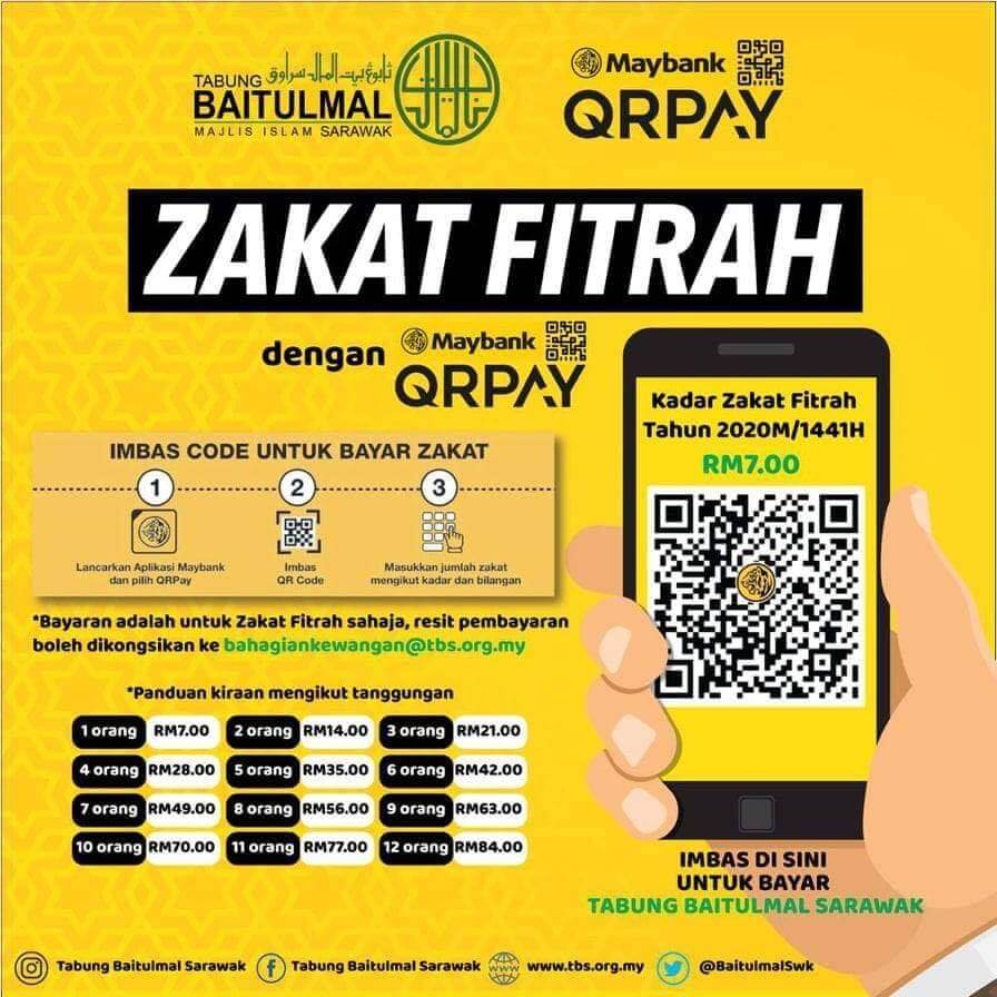 Ditetapkan Pada Kadar RM 7, Ini Panduan Bayar Zakat Fitrah Sarawak Secara Online