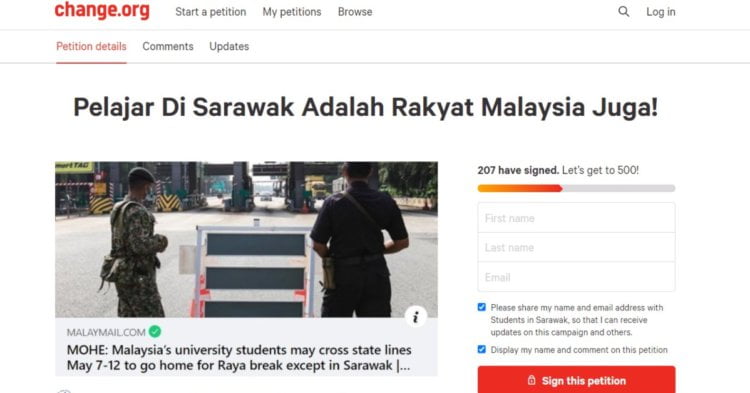 BeFunky collage 2021 04 29T173412.866 Anggap Keputusan Tak Adil, Pelajar IPT Lancar Petisyen Mansuhkan Pengecualian Pulang Untuk Sarawak