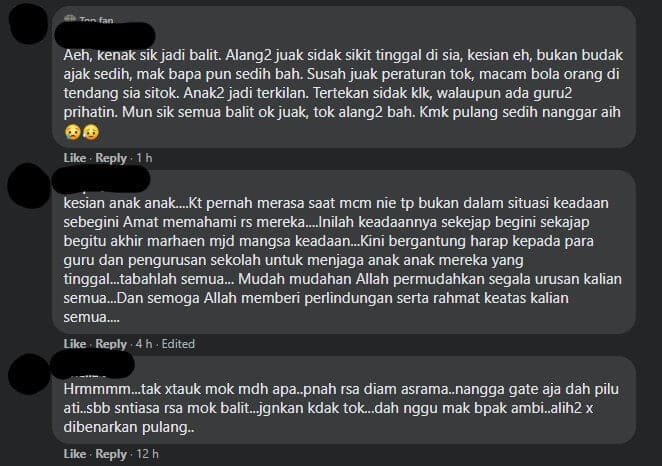 Ibu Bapa Berang Dengan SOP Pelajar Asrama Tidak Dibenarkan Pulang Rumah Di Saat Akhir