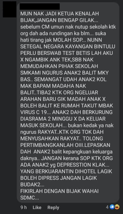 Ibu Bapa Berang Dengan SOP Pelajar Asrama Tidak Dibenarkan Pulang Rumah Di Saat Akhir