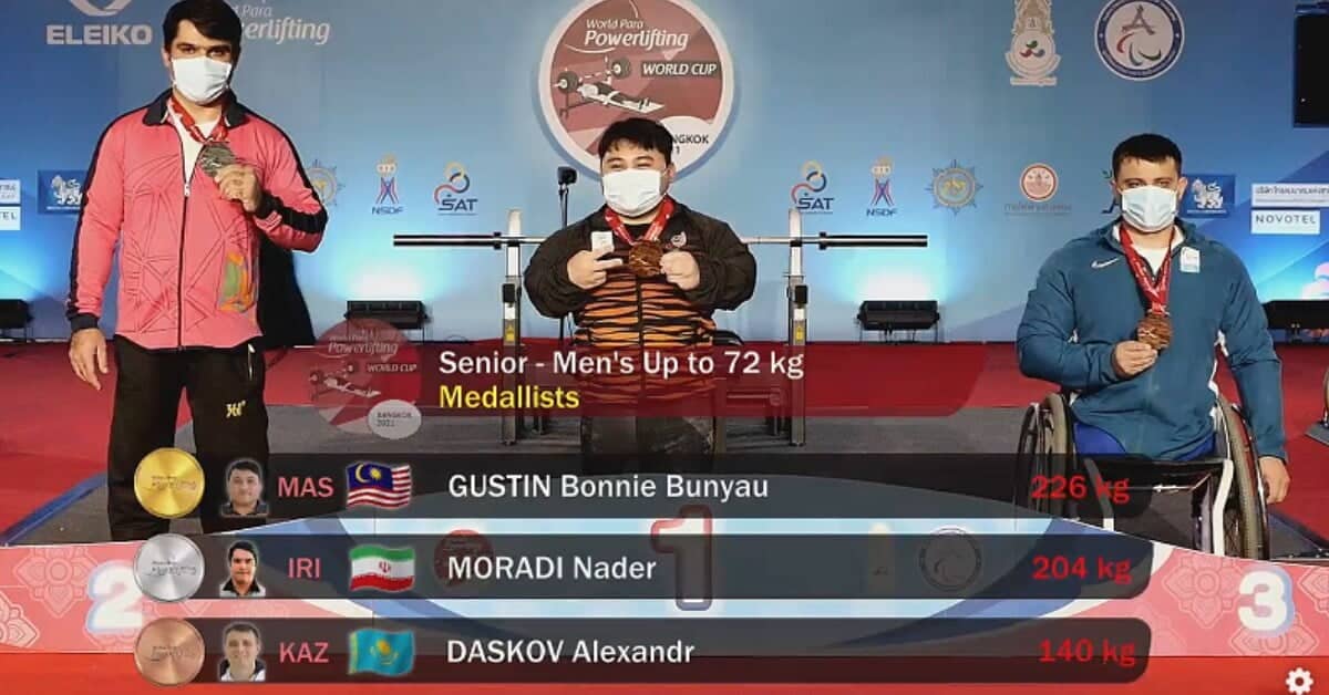 Atlet Paralimpik Sarawak, Bonnie Bunyau Rangkul Pingat Emas Kejohanan Angkat Berat Para Dunia 2021