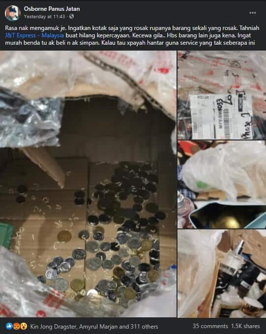 Kotak Kek Lapis Sarawak Ditebuk, Netizen Berang Barang Kiriman Banyak Lesap Dan Rosak