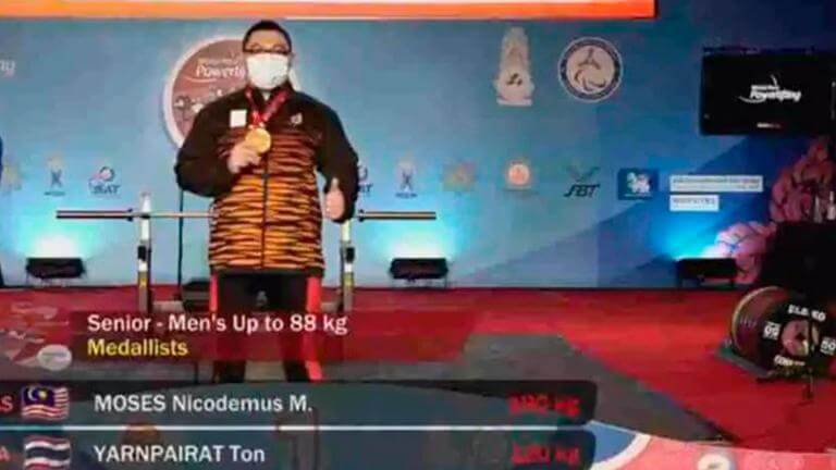 Atlet Paralimpik Sarawak, Bonnie Bunyau Rangkul Pingat Emas Kejohanan Angkat Berat Para Dunia 2021