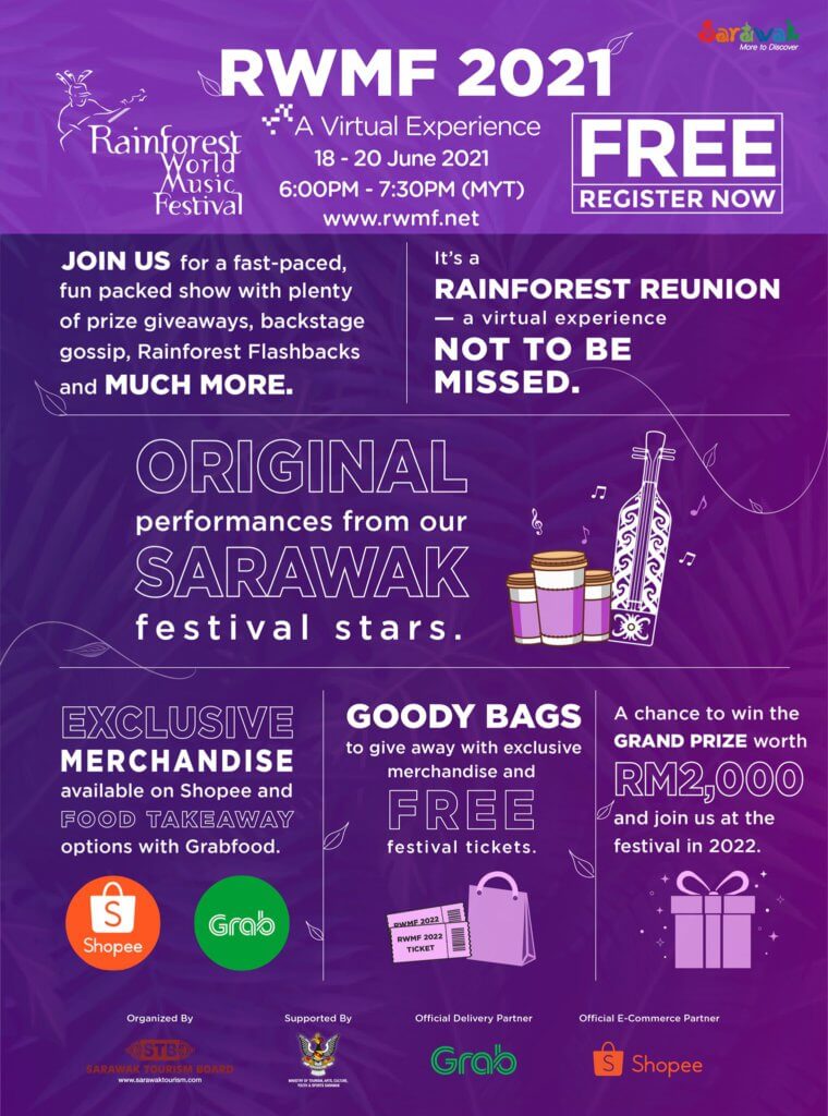 Pertama Kali Dalam Sejarah, Rainforest World Music Festival 2021 Dianjurkan Secara Virtual Dan Percuma!