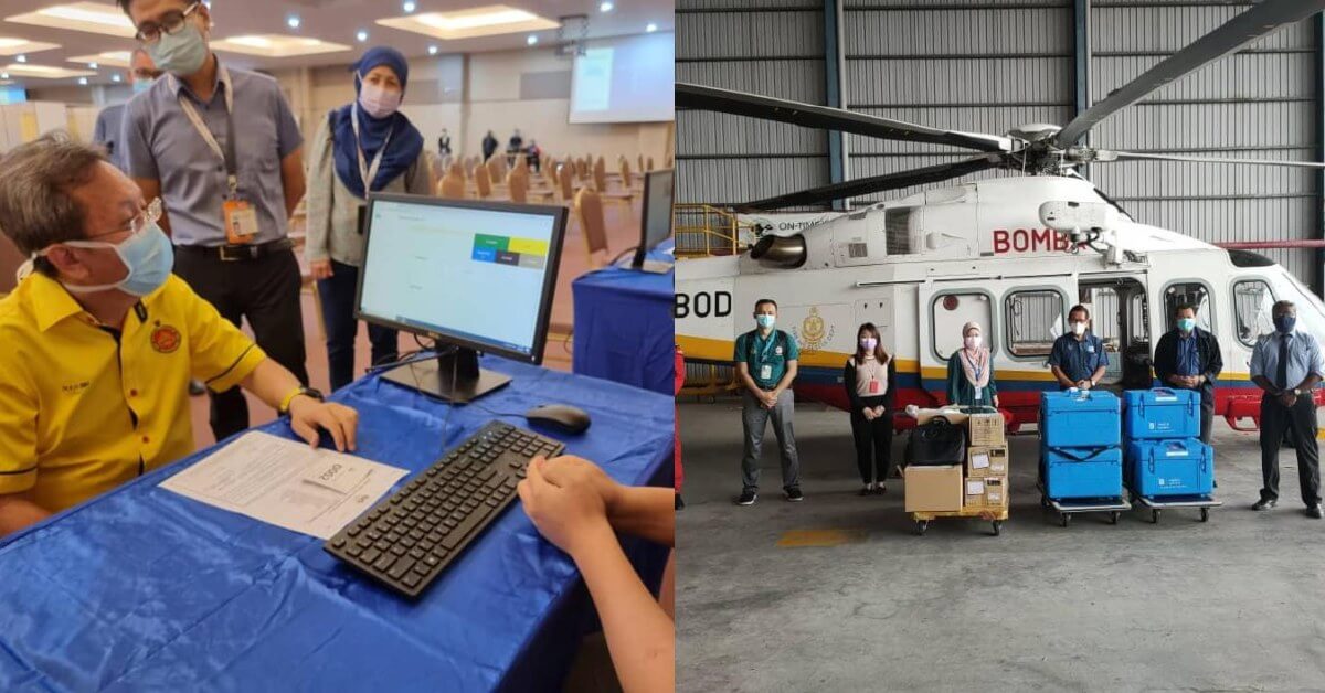 Sasaran Vaksinasi 80 Peratus Pasukan Vaksinasi Bergerak Di Sarawak Guna Helikopter