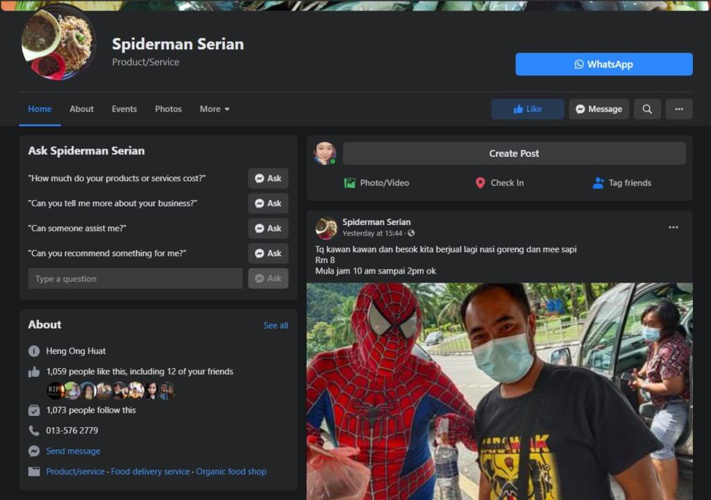 'Spiderman Serian' Tular Kerana Cara Uniknya Lariskan Jualan Makanan Depan Hospital Serian