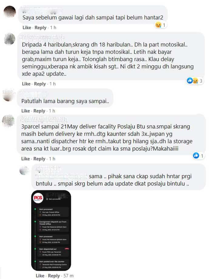 Servis Hantar Bungkusan Di Pos Laju Bintulu Mengecewakan, Pelanggan Luah Rasa Tidak Puas Hati