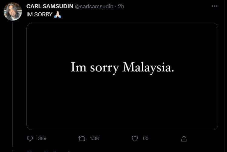 Tular Isu Biadap Terhadap Orang Tua Gelandangan, Carl Samsudin Buat Permohonan Maaf Kepada Satu Malaysia
