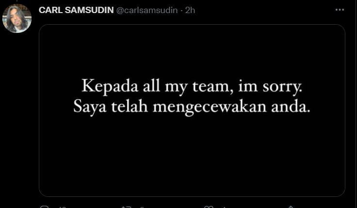 Tular Isu Biadap Terhadap Orang Tua Gelandangan, Carl Samsudin Buat Permohonan Maaf Kepada Satu Malaysia
