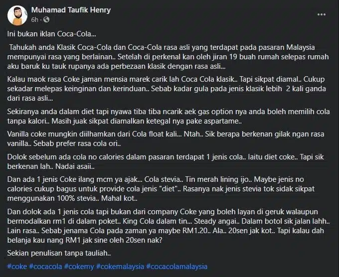 Rasa Klasik Dan Asli Tak Sama? Ini Rupanya Beza 6 Jenis Coca-Cola Yang Sering Anda Jumpa Di Pasaran