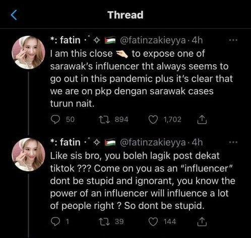 "Kekalkan SOP Kecuali Bersama Kekasih," Netizen Bengang Gadis BBNU Sarawak Ini Keluar Sesuka Hati Semasa PKP