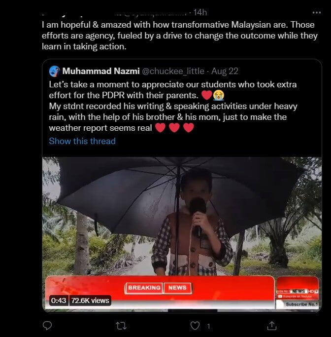 [VIDEO] Sanggup Buat Liputan Cuaca Dalam Hujan, Usaha PDPR Budak Lelaki Di Lawas Ini Terima Pujian Netizen