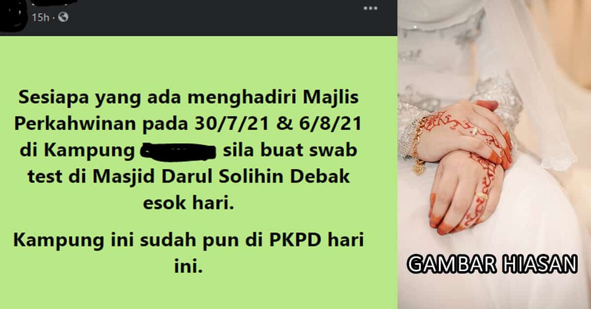 Dikenakan PKPD, Pengunjung Dan Penganjur Majlis Perkahwinan Di Sebuah Kampung Dikecam Netizen