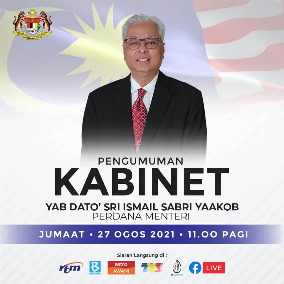 RASMI : Berikut Senarai Penuh Kabinet Di Bawah Pentadbiran PM Ke-9, Dato' Sri Ismail Sabri Yaakob