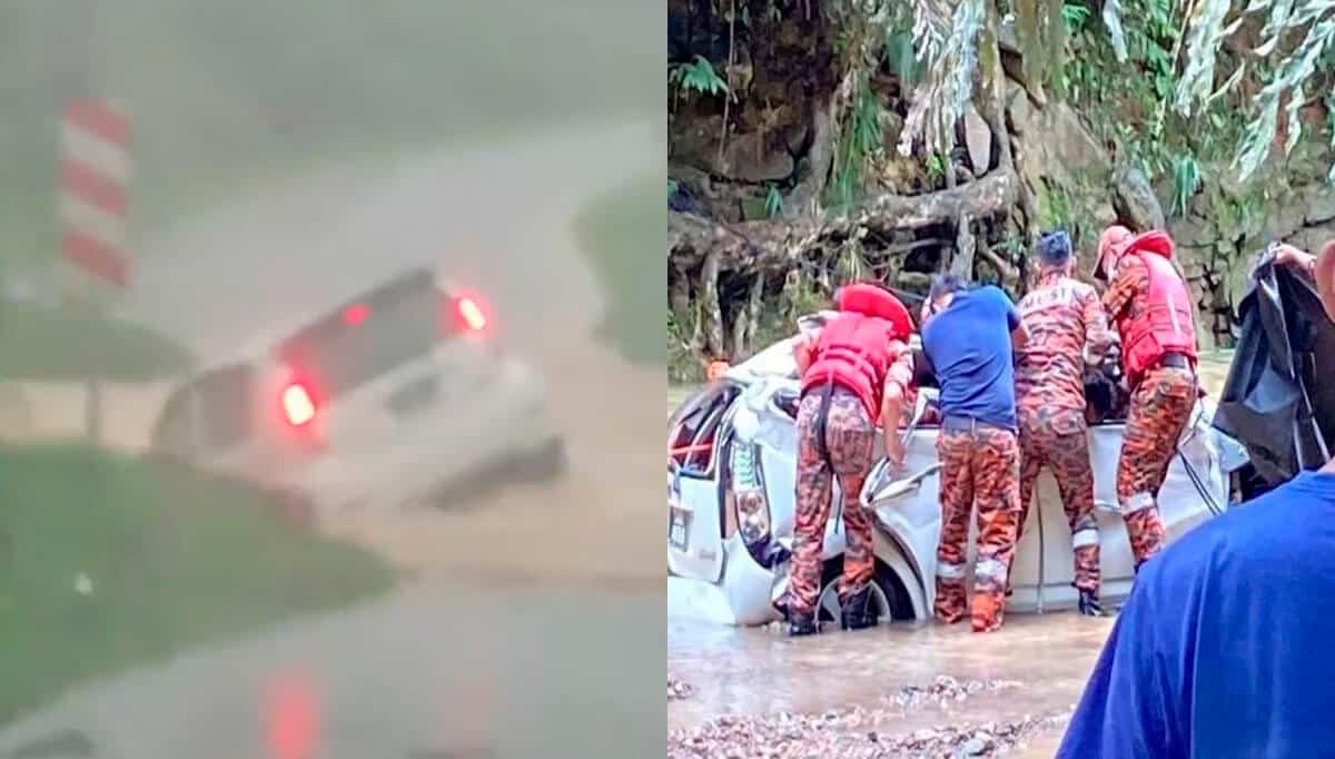 Sebuah Kereta Hanyut Akibat Lintas Jambatan Sewaktu Arus Deras, 2 Individu Ditemui Maut