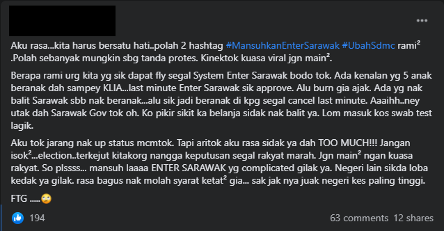Netizen Persoal Sistem enterSarawak Yang 'Rutit', Bermasalah Dan Kesukaran Yang Tidak Berkesudahan