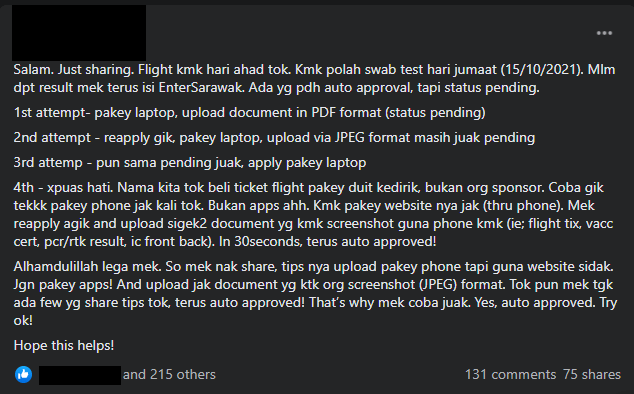 Netizen Persoal Sistem enterSarawak Yang 'Rutit', Bermasalah Dan Kesukaran Yang Tidak Berkesudahan