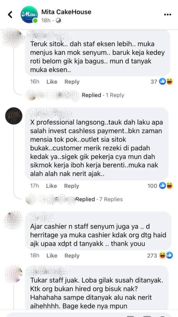 Pekerja Tulis Notis Tak Profesional Di Depan Kedai, Mita Cake House Keluar Kenyataan Mohon Maaf