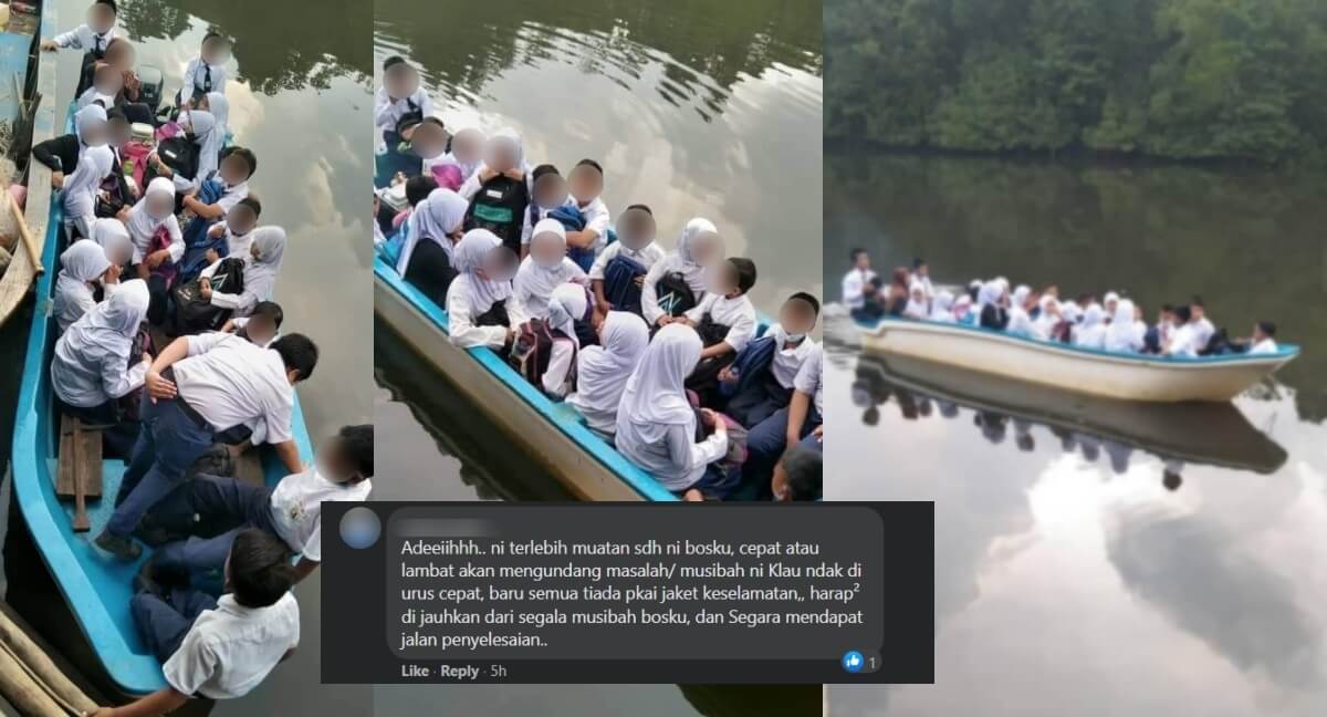 Lagi Situasi Murid Hadapi Bahaya Di Sabah, Kali Ini Bersesak Atas Bot Tanpa Jaket Keselamatan
