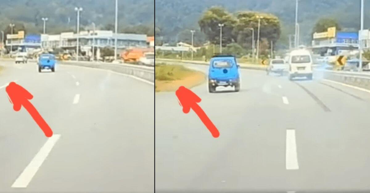 Hilux Keluar Simpang Terus Masuk Lorong Kanan Hampir Sebabkan Kemalangan Di Gedong