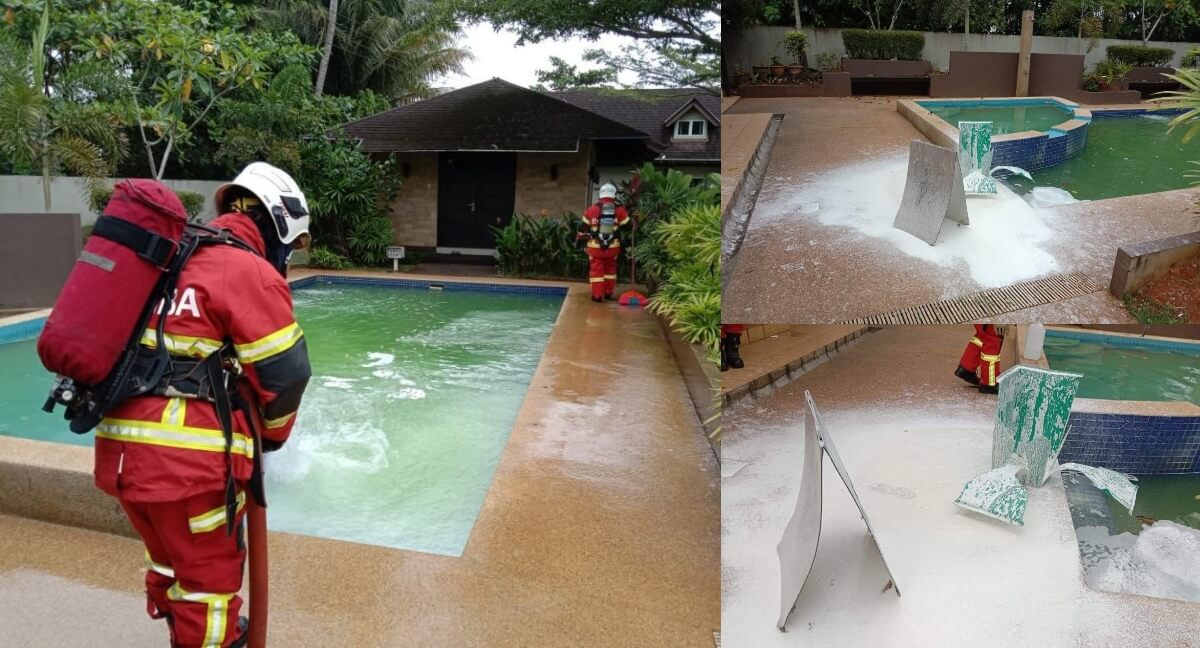 Letupan Klorin Di Sebuah Resort Lundu, Pekerja Lelaki Cedera Di Muka Dikejarkan Ke Hospital