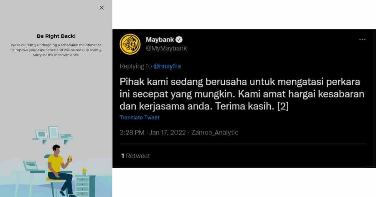 Sistem Maybank 'Down' Lagi, Pengguna Alami Kesukaran Untuk Membuat Transaksi