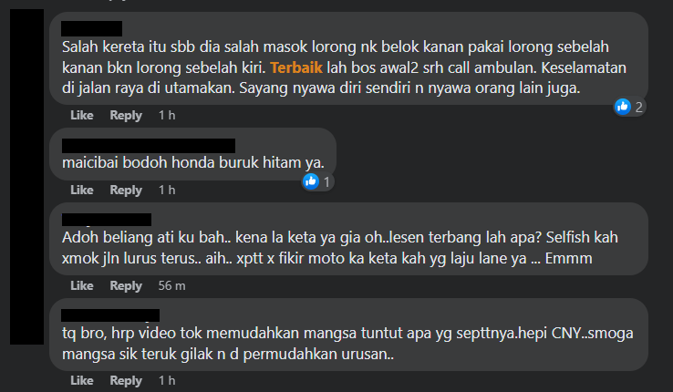 Kereta Rempuh 2 Motorsikal Sehingga Penunggang Melayang, Sempat Dirakam Dashcam Netizen Di Kuching