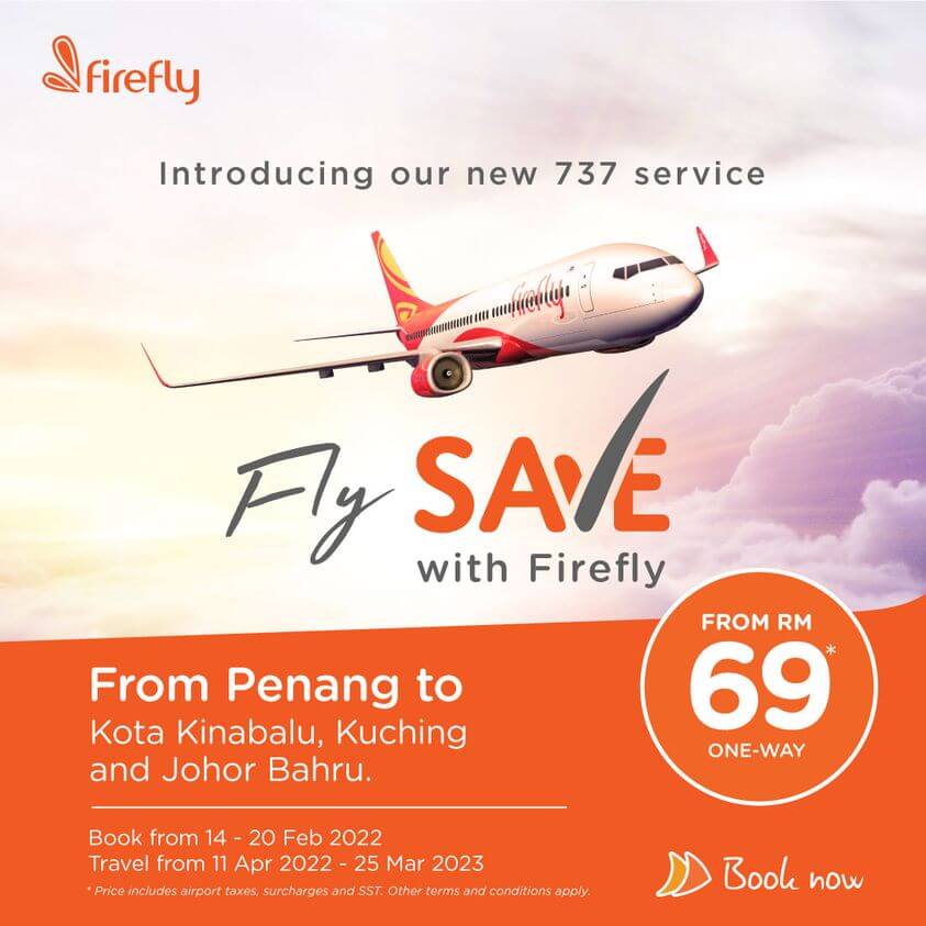 Serendah RM 69, Tempah Tiket Penerbangan Firefly Airlines Dari Penang Ke Kuching, KK Dan JB Mulai 14 Februari Ini! 8 Serendah RM 69, Tempah Tiket Penerbangan Firefly Airlines Dari Penang Ke Kuching, KK Dan JB Mulai 14 Februari Ini!