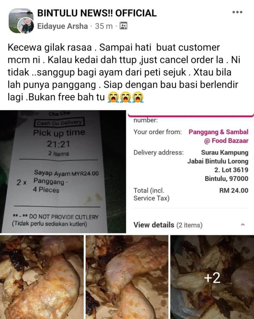 Sampai Hati! Pelanggan Kecewa Kedai Makan Di Bintulu Ini Sanggup Bagi Ayam Basi Berlendir Demi Kaut Untung