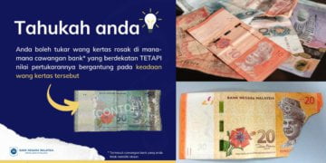 Jangan Buang Wang Kertas Rosak Anda! Rupanya Boleh Tukar Di Cawangan Mana-Mana Cawangan Bank Di Malaysia
