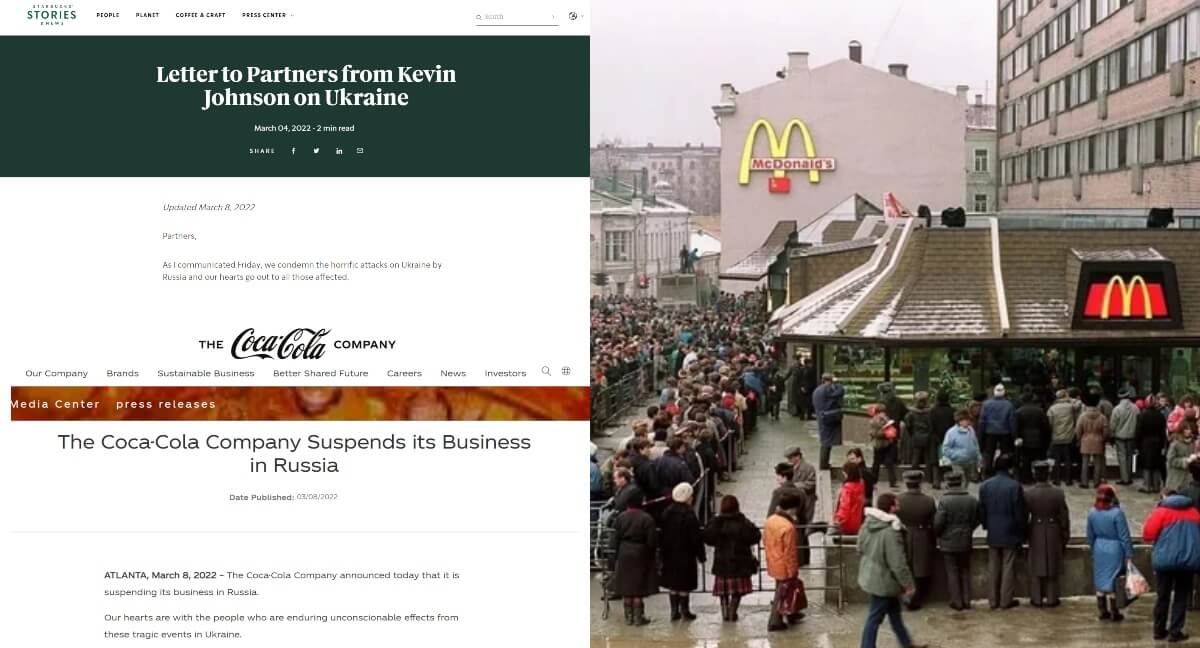 McDonalds, Starbucks Dan Coca-Cola Gantung Aktiviti Perniagaan Di Russia