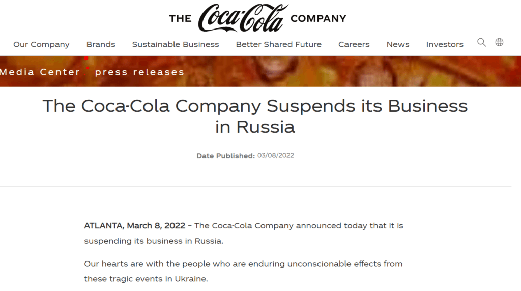 McDonalds, Starbucks Dan Coca-Cola Gantung Aktiviti Perniagaan Di Russia
