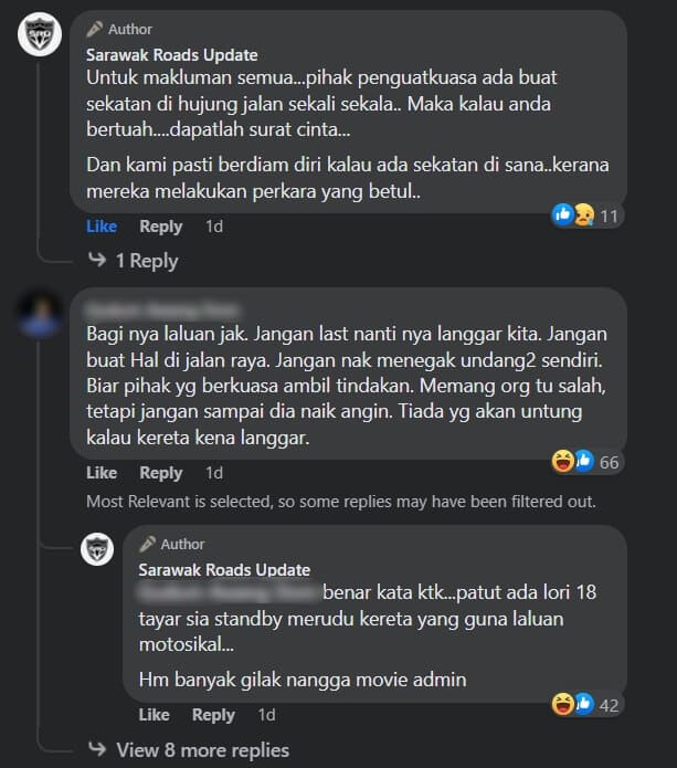 Bahaya! Netizen Bengang Pemandu Kereta Masih Guna Laluan Motorsikal Sebagai 'Shortcut' Ke Bulatan Samarahan