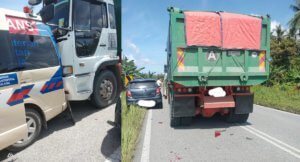 Tidak Jaga Jarak, Lori Rempuh Ambulans Sempat Dirakam Dashcam Netizen Di Jalan Asajaya - Sadong Jaya