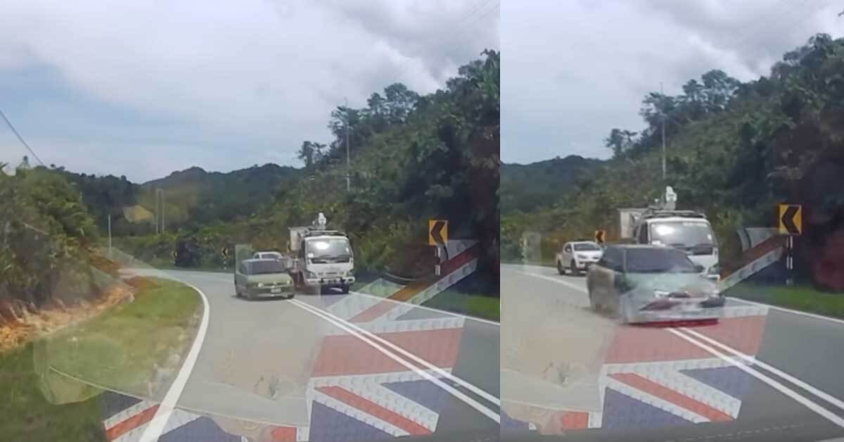 Nyaris Terlanggar Head-On, Wanita Di Kapit Ini Berang Kereta Cuba Memotong Dari Bukit