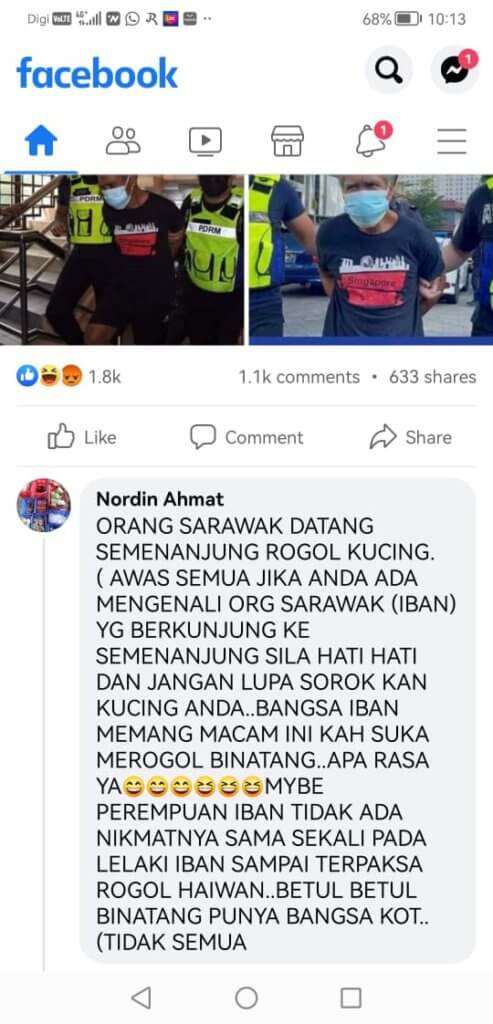 Tular Lelaki Hina Bangsa Iban, Namun Individu Ini Tampil Tegur Kecaman Netizen Yang Tidak Berhemah