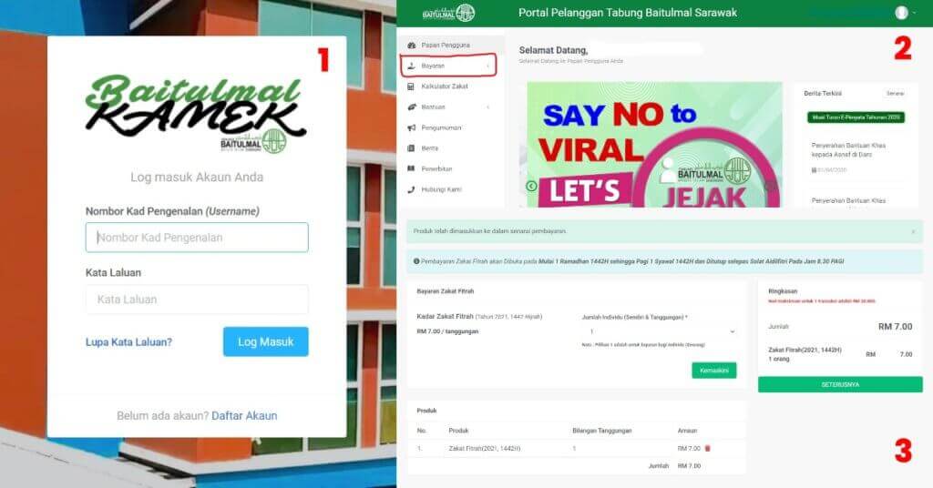 Jangan Tunggu Sampai Pagi Raya! Ini Panduan Mudah Bayar Zakat Fitrah Sarawak Secara Online