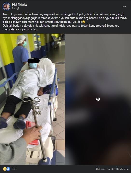 Screenshot 2022 04 20 160425 1 Disangka Penyebab Kemalangan, Lelaki Bantu Mangsa Di Kuching Dibelasah Orang Awam