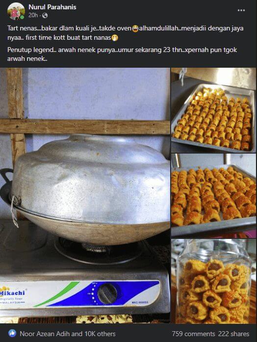 Cantik Kejadiannya! Kuali Pun Boleh Buat Bakar Biskut Macam Akak Dari Debak Ini Buat