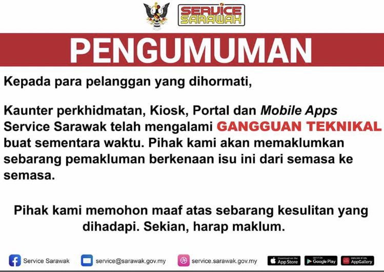 Kesemua Laman Sesawang Kerajaan Sarawak Termasuk SPay Global Gagal Diakses Sejak Semalam