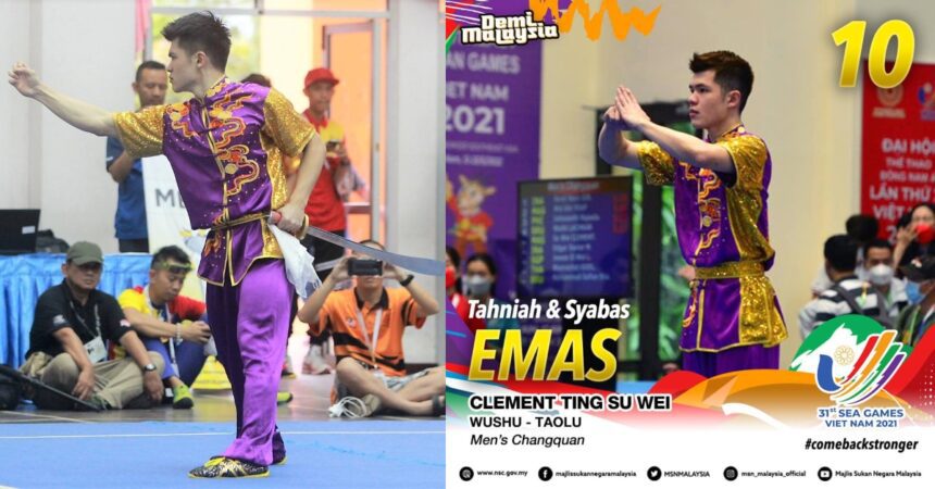 BeFunky collage 87 SEA Games 2022: Atlet Wushu Sarawak, Clement Ting Sumbang Emas Ke-10 Malaysia