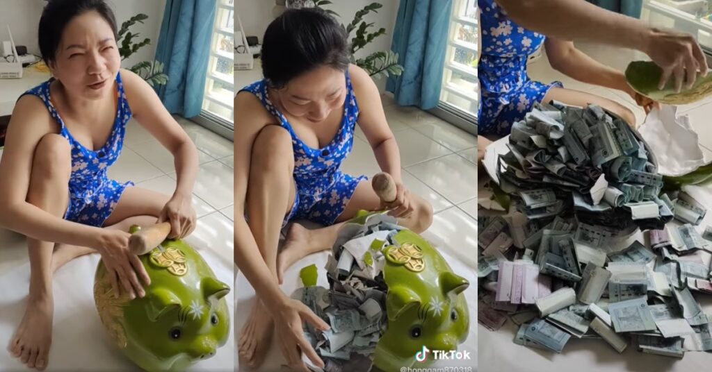 [VIDEO] Puas Hati Tengok Wanita Ini Pecah Tabung, Berkepuk-Kepuk RM50 dan RM100!