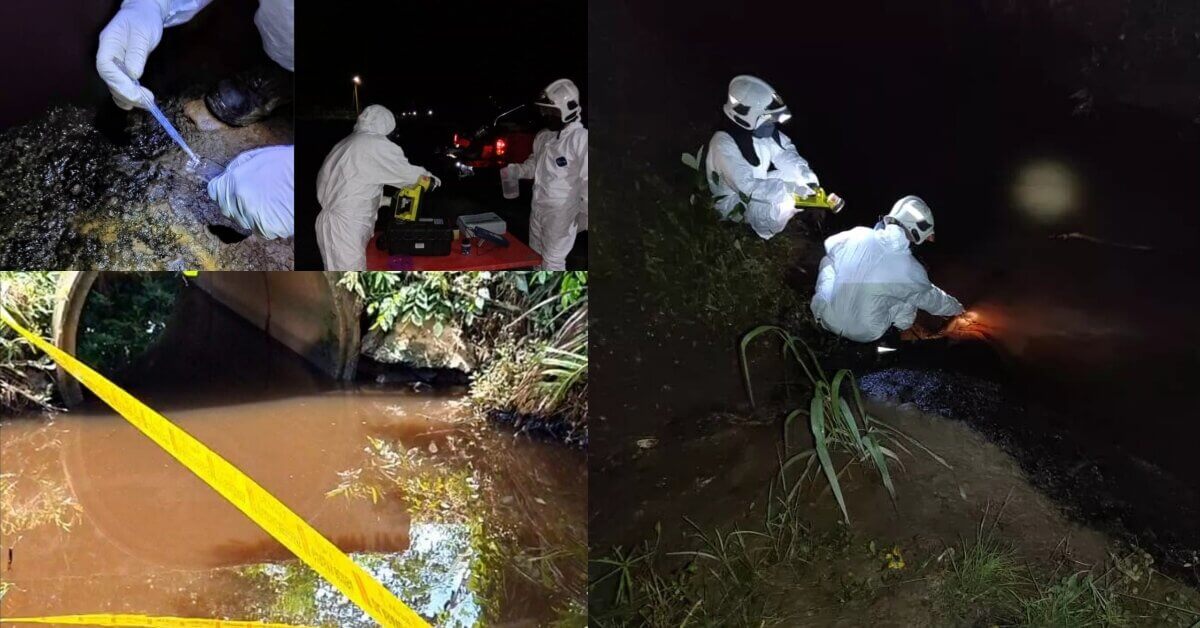 Berlaku Tumpahan Bahan Kimia Di Tuaran Sabah, Orang Ramai Dilarang Hampiri Sungai Rugading