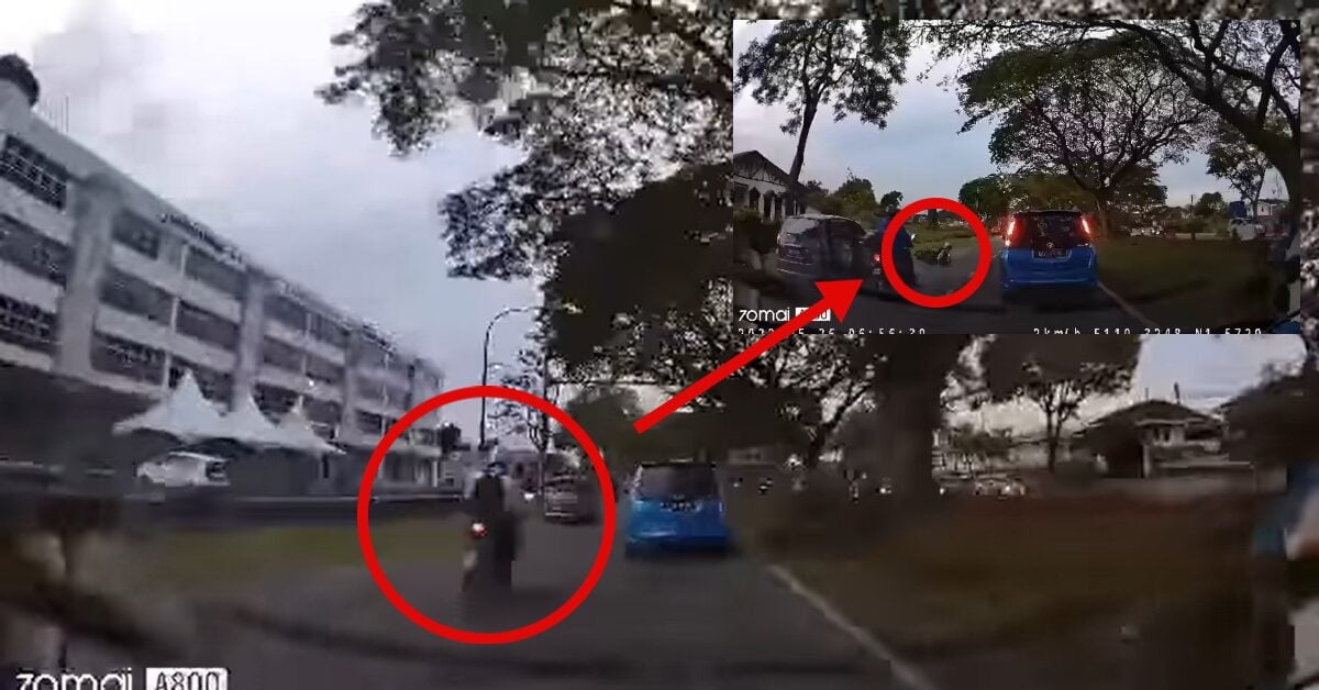 Hilang Kawal Semasa 'Menyelit', Tindakan Pelajar Sekolah Di Kuching Ini Undang Pelbagai Reaksi Netizen