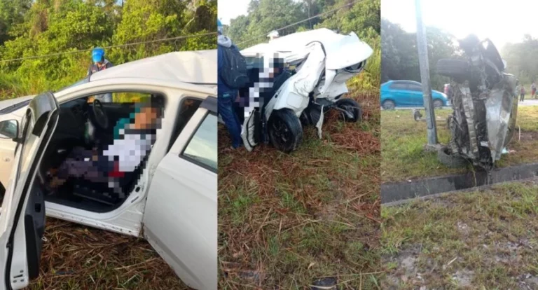 Kemalangan Ngeri Di Jalan FAC Matang Ragut 2 Nyawa Sepasang Suami Isteri