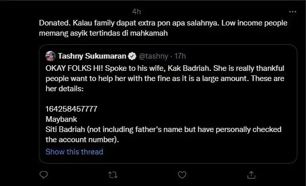 Netizen Sepakat Kumpul Derma Lunas Denda Lelaki Dijel Halang Konvoi TYT Sarawak