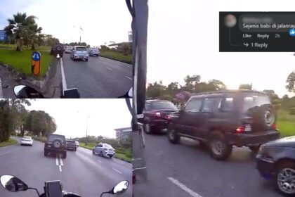 Selamba 'Cilok' Kenderaan Dari Kiri, Aksi Pacuan Empat Roda Di Jalan Airport Kuching Ini Dikecam Netizen